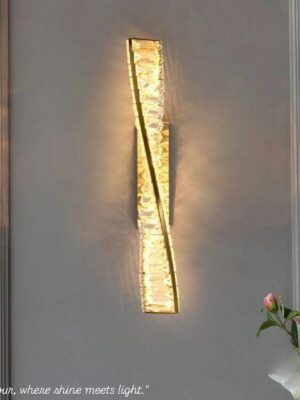 تصميم فاخر بكريستال لامع إضاءة دافئة مريحة للعين مناسب لغرف النوم والممرات والمجالس خامات عالية الجودة ومقاومة للصدأ طول 60 سم