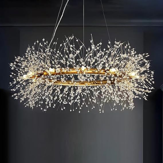 ثريا LED فاخرة بفروع كريستالية – إضاءة راقية لمسة فاخرة لأي غرفة