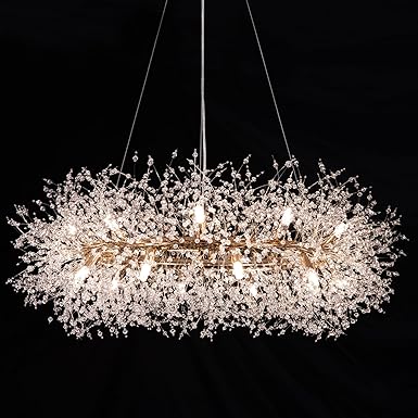 ثريا LED فاخرة بفروع كريستالية – إضاءة راقية لمسة فاخرة لأي غرفة