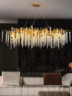 نجفة كريستال فاخرة بتصميم متدلّي عصري