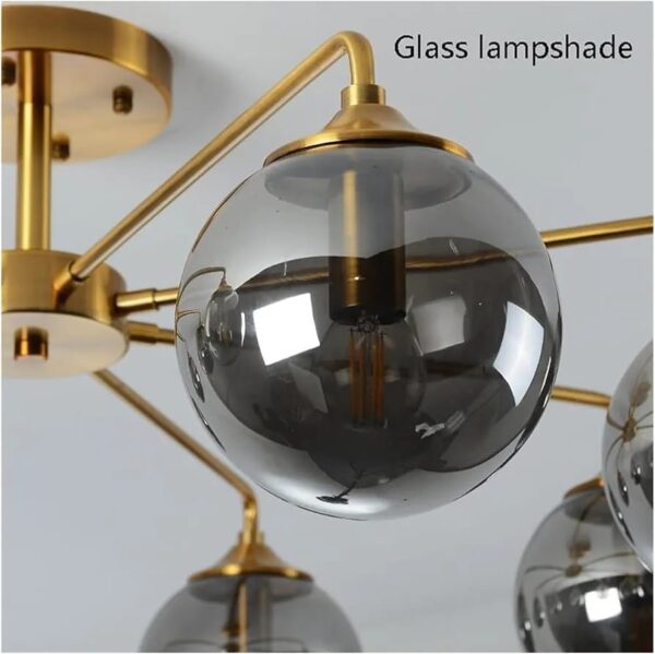 ثريا عصرية بـ 6 لمبات وكرات زجاجية