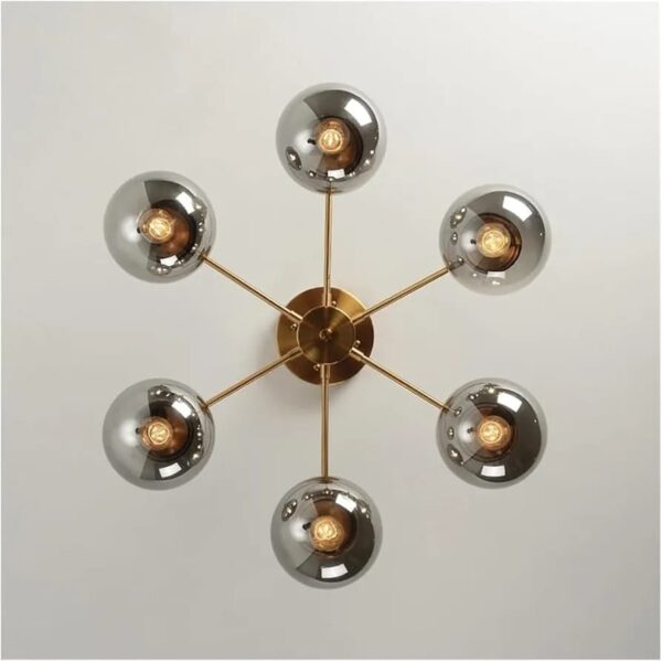 ثريا عصرية بـ 6 لمبات وكرات زجاجية