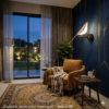 أبليك حائط مودرن بتصميم طائر مضيء ذهبي وأسود مثبت على حائط